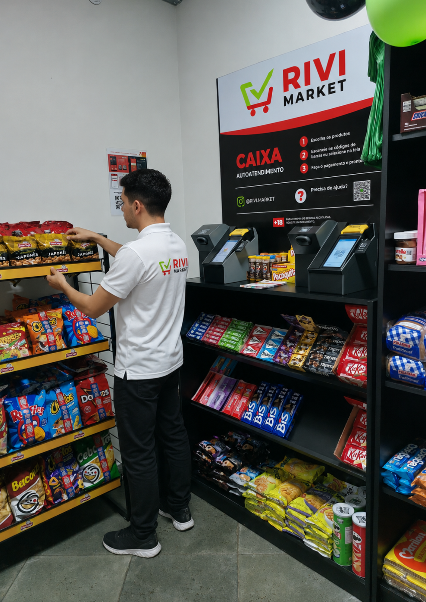 Área de autoatendimento RIVI MARKET